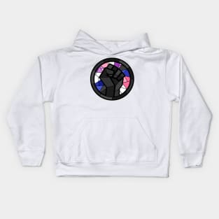 BLM Stained Glass Fist (Genderfluid) Kids Hoodie